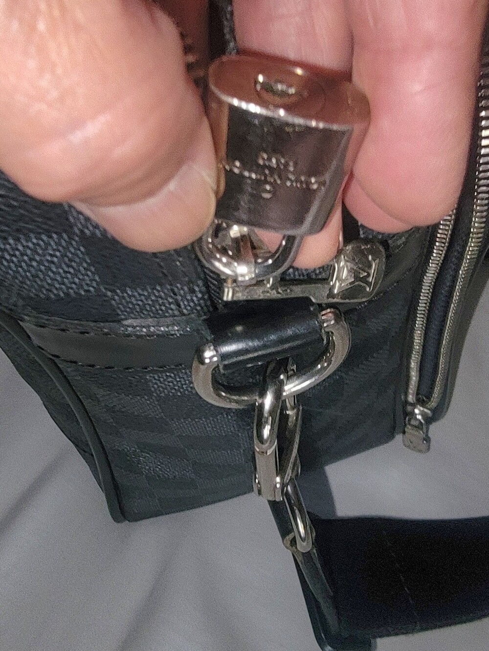 Authentic Louis Vuitton Black Checkered Travel Bag - Picture 13 of 16